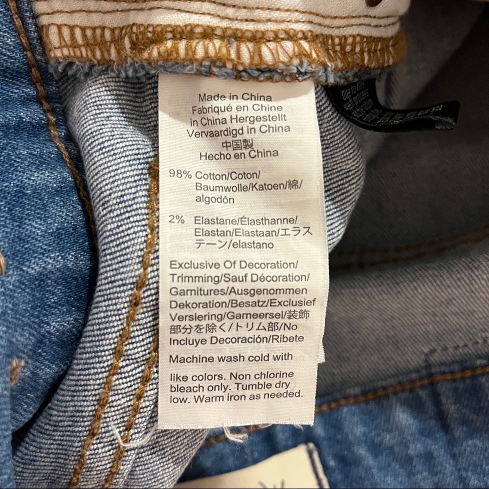 Madewell The High Rise Slim Boyjean Dover Wash Size 24 Distressed Raw Hem K7538 - Picture 12 of 12